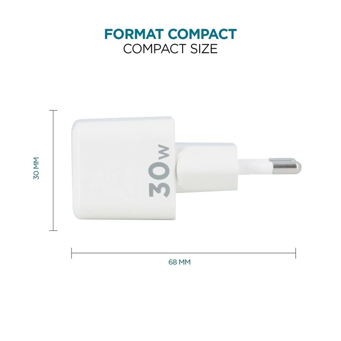 Φορτιστής Mobilis Nano Wall Charger 30W USB C GaN