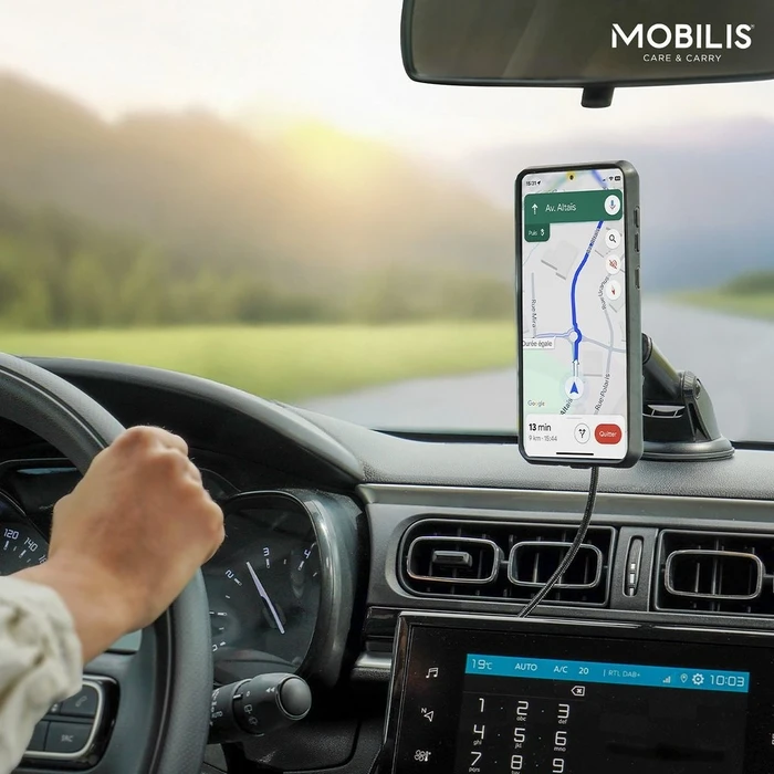 Βάση Κινητού Αυτοκινήτου Mobilis Energia Mobile + Charging Suction Mount 65W