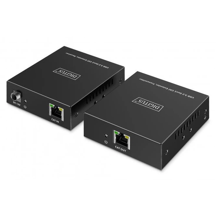 USB Extender Δικτύου Digitus 3xUSB-A 1xUSB-C with CAT Black