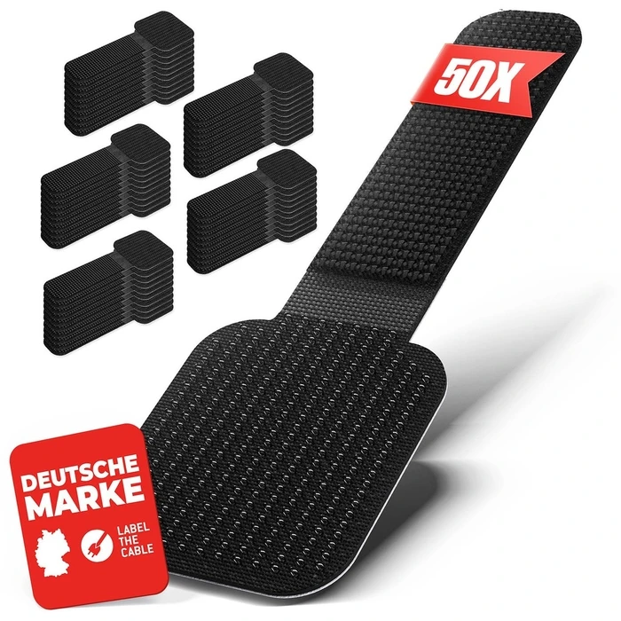 Οργανωτής Καλωδίων LTC Velcro Pro Wall 50er Set self-adhesive Black