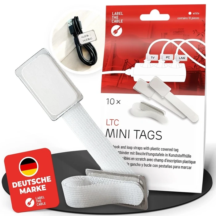 Οργανωτής Καλωδίων LTC Velcro Mini label in plastic White