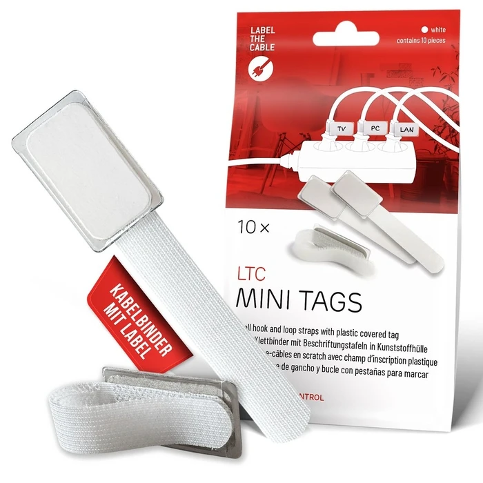 Οργανωτής Καλωδίων LTC Velcro Mini label in plastic White