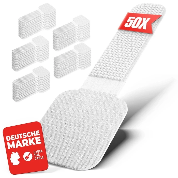 Οργανωτής Καλωδίων LTC Velcro Pro Wall 50er Set self-adhesive White