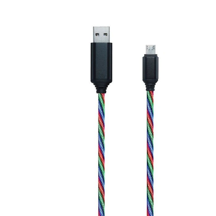 Καλώδιο USB 2GO Datakabel "Tricolor" LED-Beleucht. Micro USB 1m