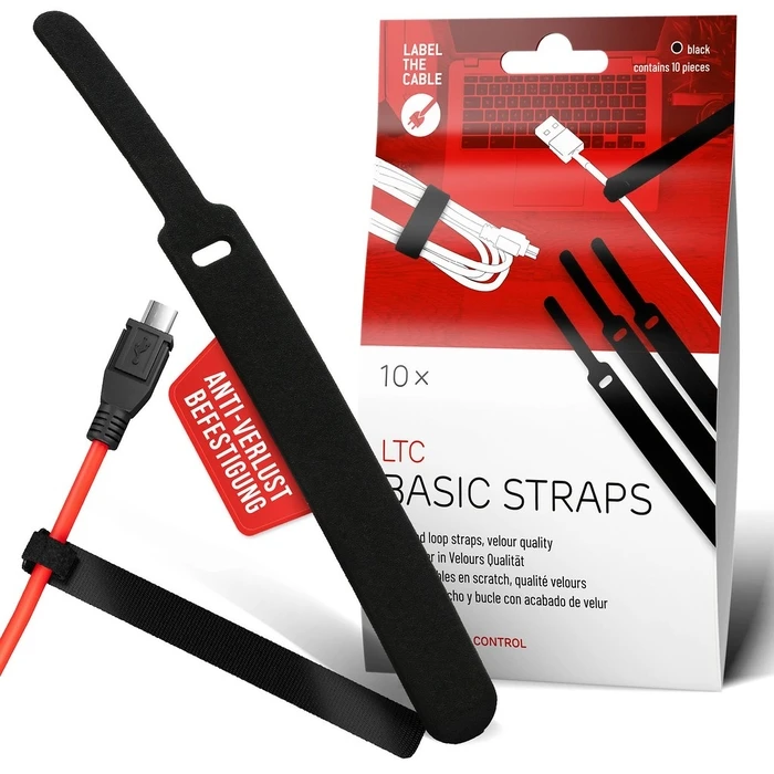 Δεματικά Καλωδίων LTC Velcro Basic10er Set for bundling and organizing Black