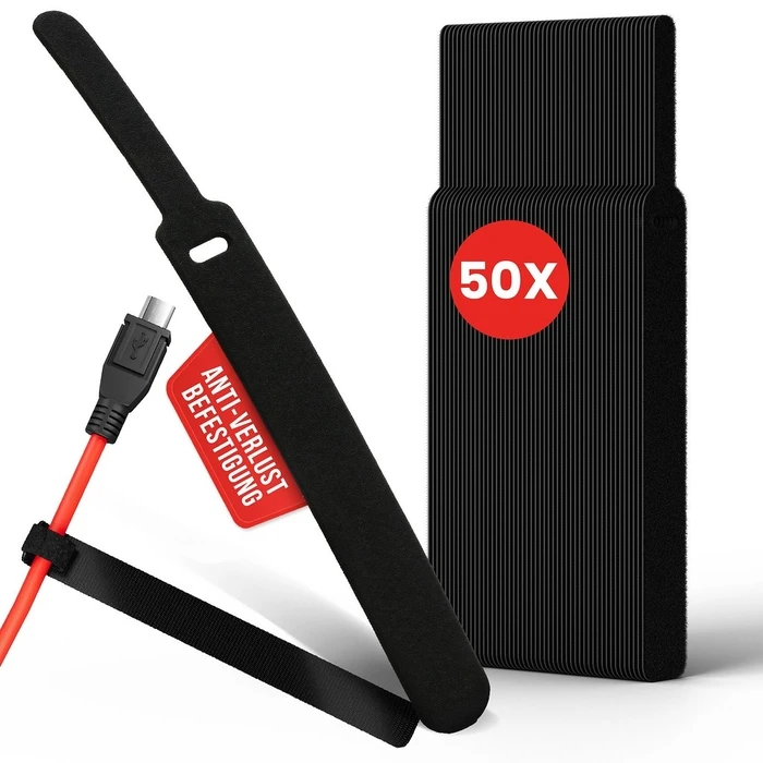 Δεματικά Καλωδίων LTC Velcro ProBasic50er Set z bundling and organizing Black