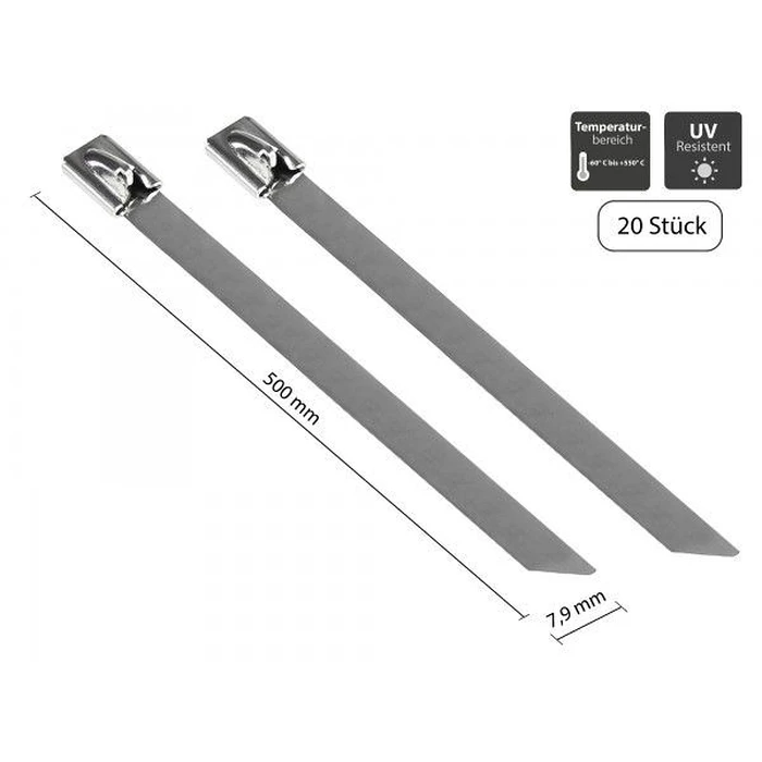 Δεματικά Καλωδίων Goodconnections stainless steel 500mmx7,9mm 20 St.