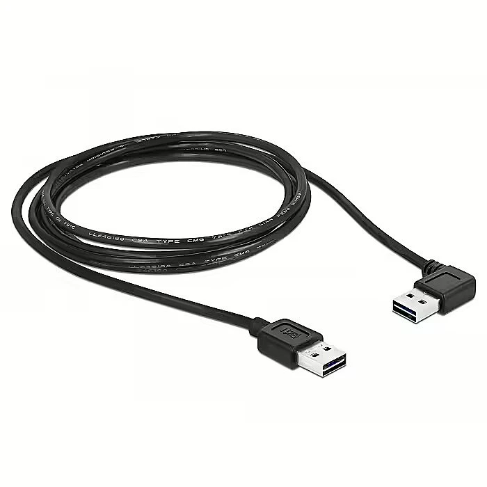 Καλώδιο USB Delock A -> A St/St 1.00m 90° sw Easy USB