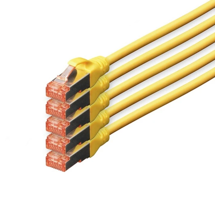 Καλώδιο Δικτύου Digitus CAT 6 S/FTP, 5 piece, 10m, Yellow