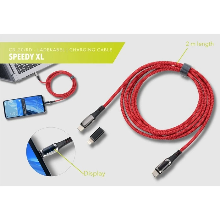 Καλώδιο USB Troika Charging SPEEDY XL Red