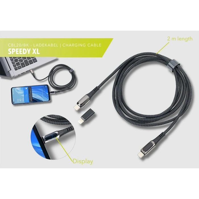 Καλώδιο USB Troika Charging SPEEDY XL Black