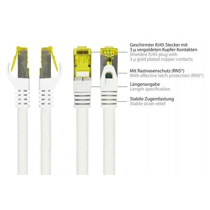 Καλώδιο Δικτύου Python m. Cat.7 Raw Nylongefl. White 3m