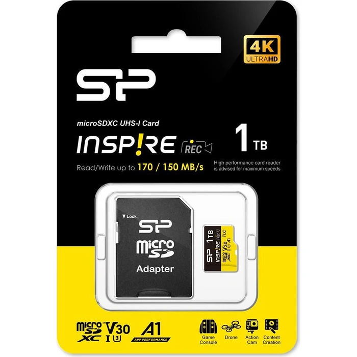 Κάρτα Μνήμης microSDXC 1TB Silicon Power Inspire TLC R/W 170/150 MB/s DDR200 V30