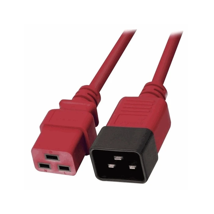 Καλώδιο Τροφοδοσίας Lindy IEC network extension C19 to C20 red 3m external bulk