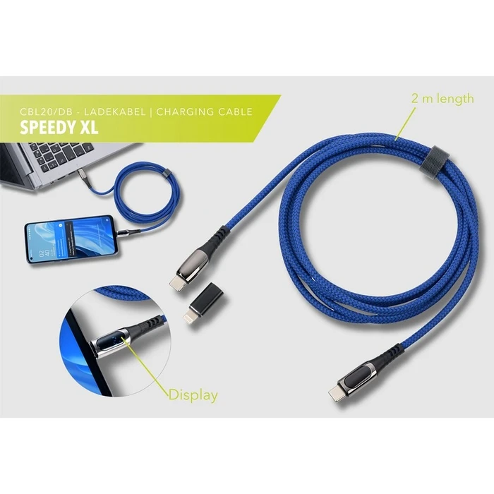 Καλώδιο USB Troika Charging SPEEDY XL Blue