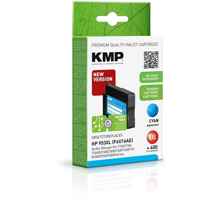 Μελάνι Συμβατό KMP HP 953XL (F6U16AE) cyan 2000 S. H166 Hybrid-Chip refilled
