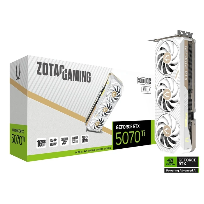 Κάρτα Γραφικών Zotac RTX 5070 TI Solid Core OC White 16GB GDDR7 HDMI 3xDP