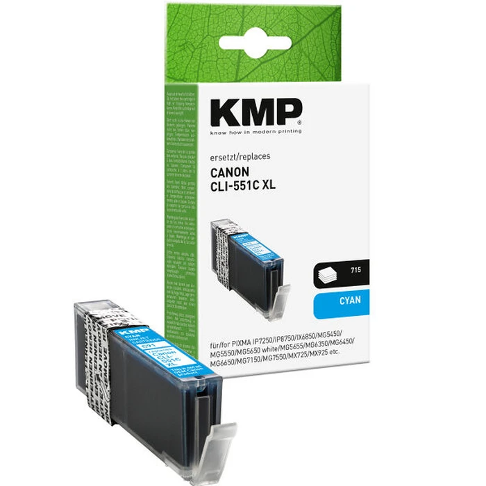 Μελάνι Συμβατό KMP Canon CLI-551C XL (6444B001) cyan 715 S.