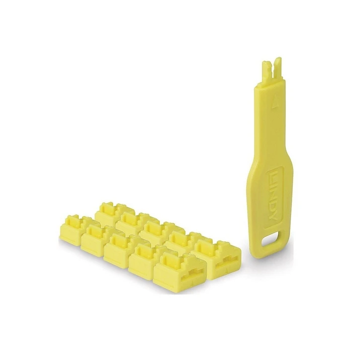 Port Locks Lindy RJ45 Yellow, 20 piece