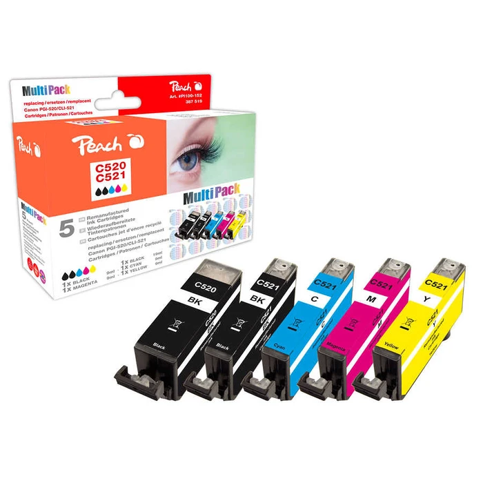 Μελάνι Συμβατό Peach Canon PG-520/CLI-521 Multipack bk,c,m,y