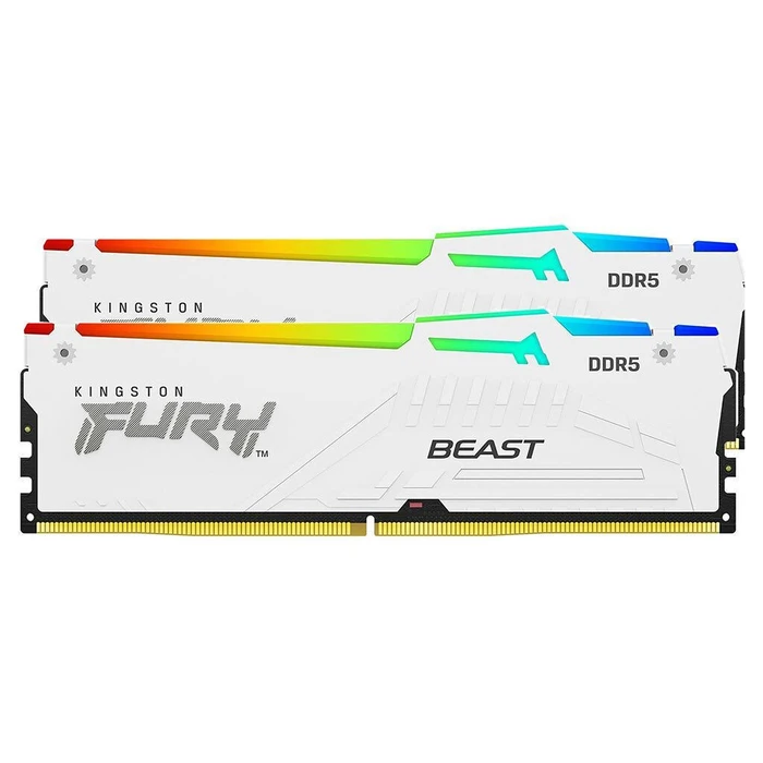 Μνήμη RAM Σταθερού DDR5 64GB Kingston 5200 CL40 KIT (2x32GB) FURY Beast Whi