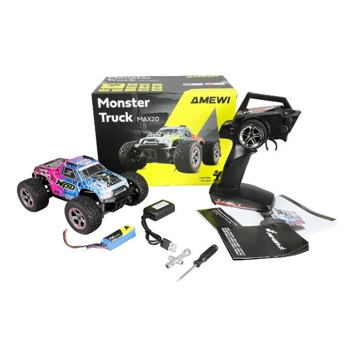 Τηλεκατευθυνόμενο Amewi Hyper Go MAX20 Monstertruck Li-Po 750mAh Blue/pink