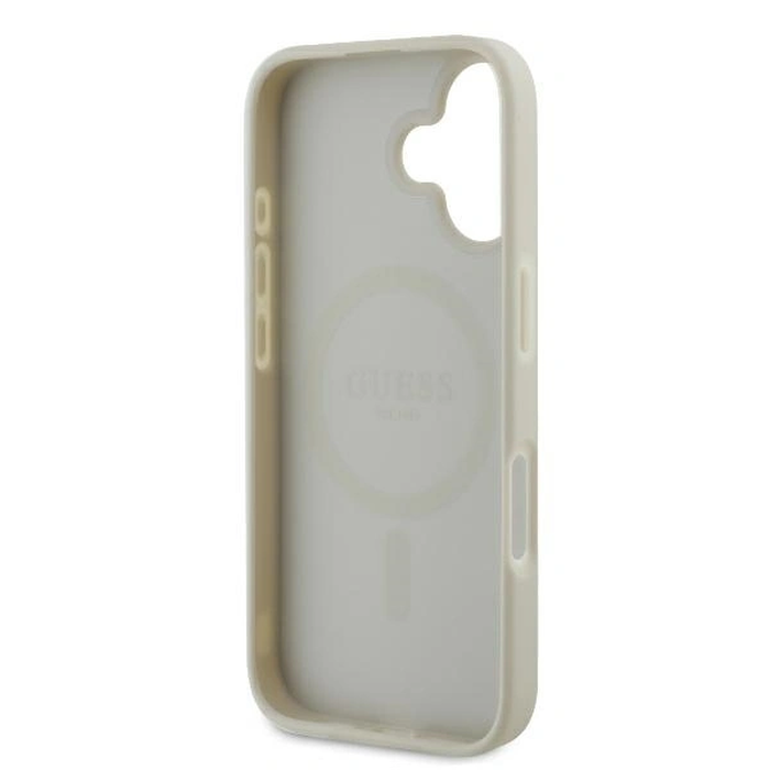 Guess GUHMP16SPGPYSH Apple iPhone 16 hardcase Peony Script Logo MagSafe white
