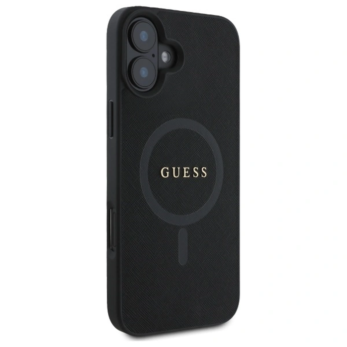 Guess GUHMP16SPSAHMCK Apple iPhone 16 hardcase Saffiano Classic Logo MagSafe black