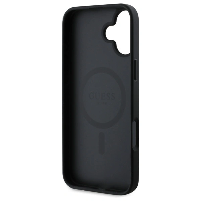 Guess GUHMP16SPSAHMCK Apple iPhone 16 hardcase Saffiano Classic Logo MagSafe black