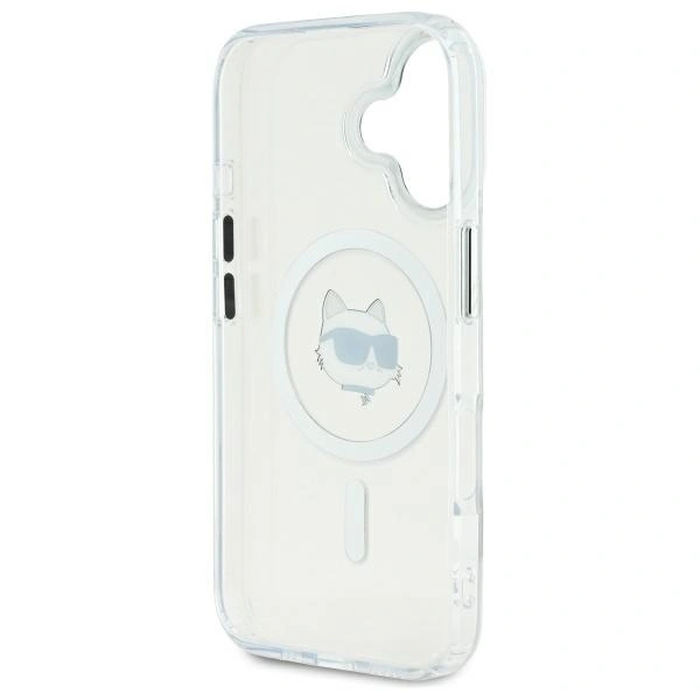 Karl Lagerfeld KLHMP16SHLSCHH Apple iPhone 16 hardcase IML Metal Choupette Head MagSafe white