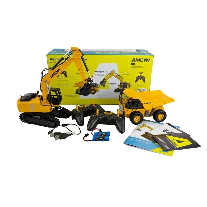Τηλεκατευθυνόμενο Amewi Tipper & Crawler Excavator 2in1 Set 1:24 RTR 6+