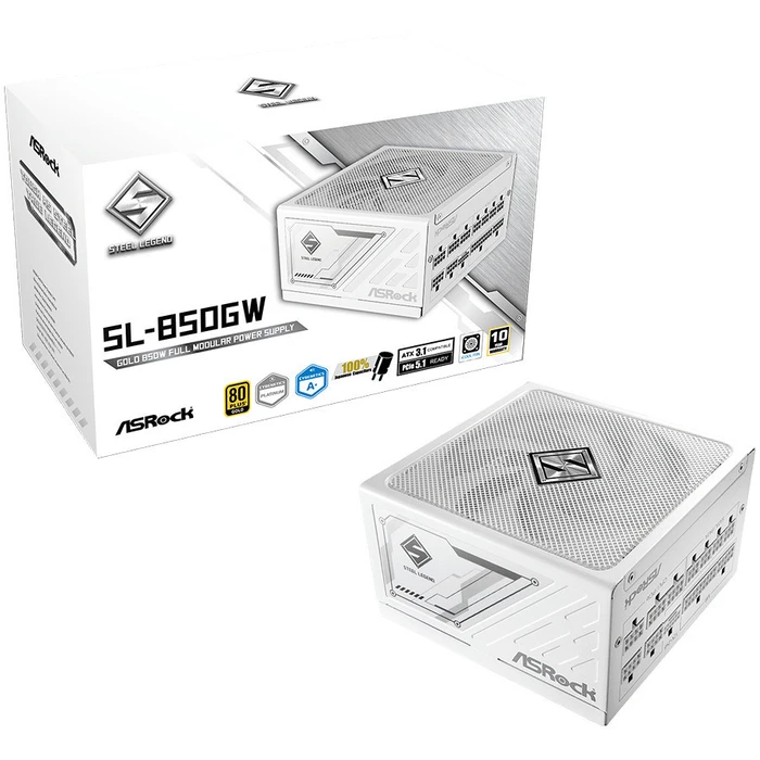 Τροφοδοτικό 850W ASRock Steel Legend SL-850GW ATX 80+ Gold white