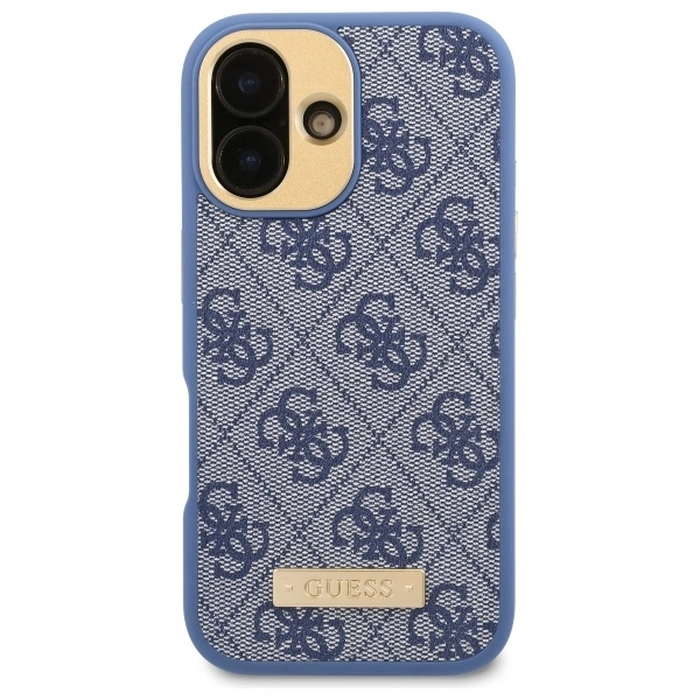 Guess GUHMP16SU4GPRB Apple iPhone 16 hardcase 4G Logo Plate MagSafe blue