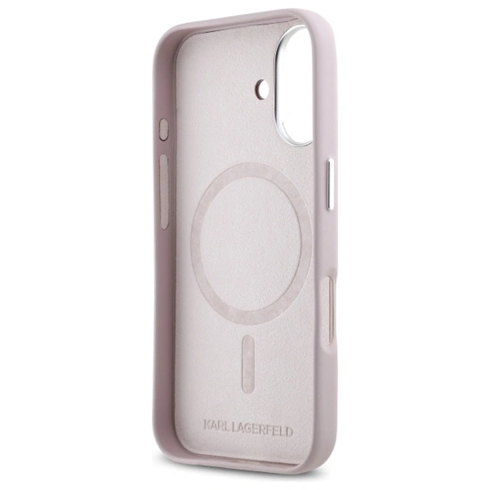 Karl Lagerfeld KLHMP16SPGMSRPP Apple iPhone 16 hardcase FW Metal Plate MagSafe pink