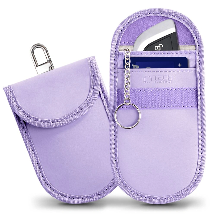 Tech-Protect KLR100 faraday cage Pouch Keyless RFID Signal Blocker Case Lavender