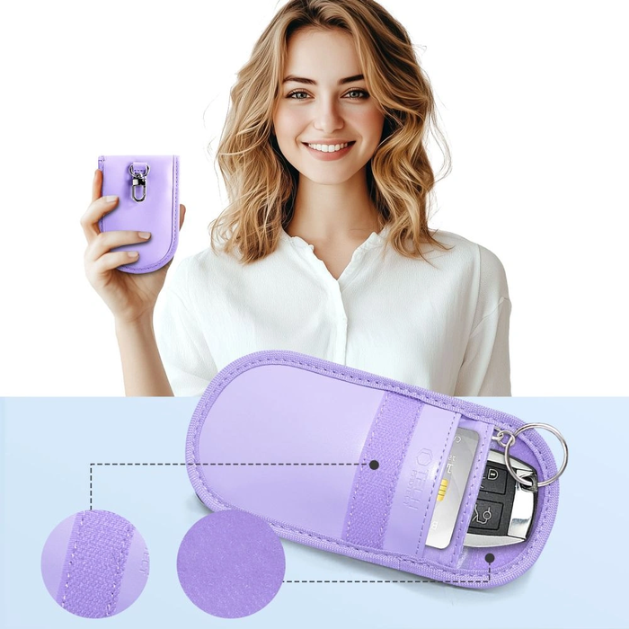 Tech-Protect KLR100 faraday cage Pouch Keyless RFID Signal Blocker Case Lavender