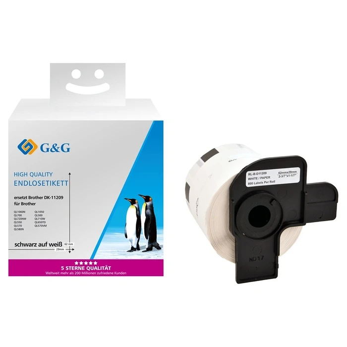 Αυτοκόλλητες Ετικέτες Ρολό G&G 29mm x 62mm sw-ws Komp. m. Brother DK-11209