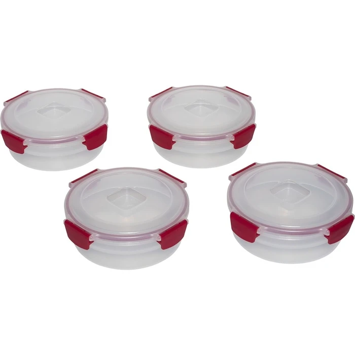 Δοχεία Φαγητού Joseph Joseph Nest Lock 4-Piece Red 1L Round Set