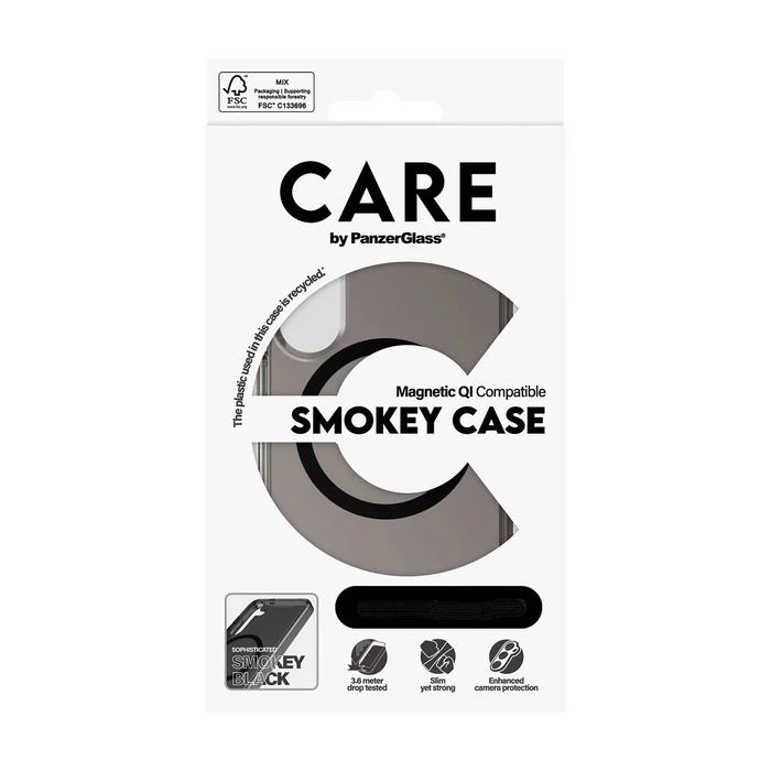 Θήκη Κινητού CARE by PanzerGlass Urban Combat Smokey Black Qi S25 U