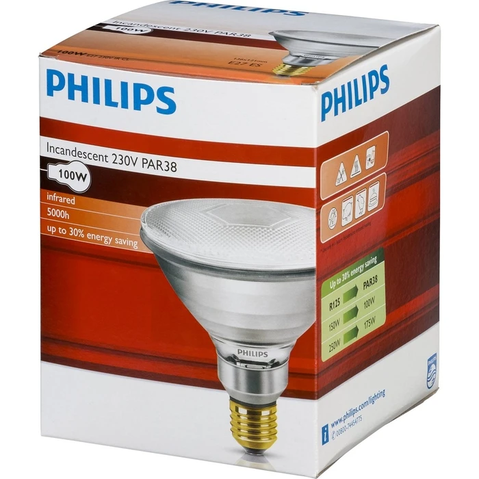 Λάμπα Υπερύθρων Philips PAR38 IR 100W E27 230V CL