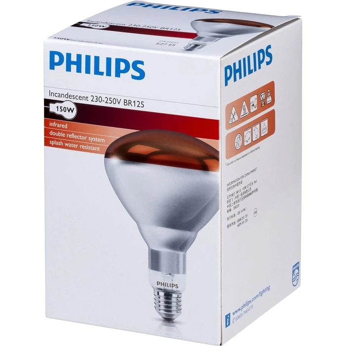Λάμπα Υπερύθρων Philips BR125 IR 150W E27 230-250V Red