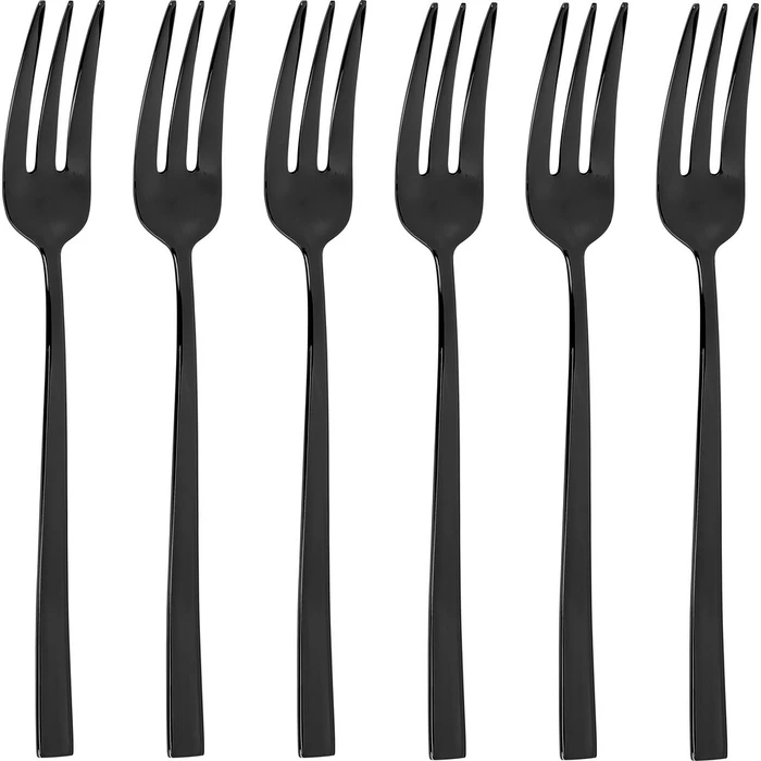 Πιρούνια Sambonet Rock PVD 6 Cake Forks DolceNero Lucido