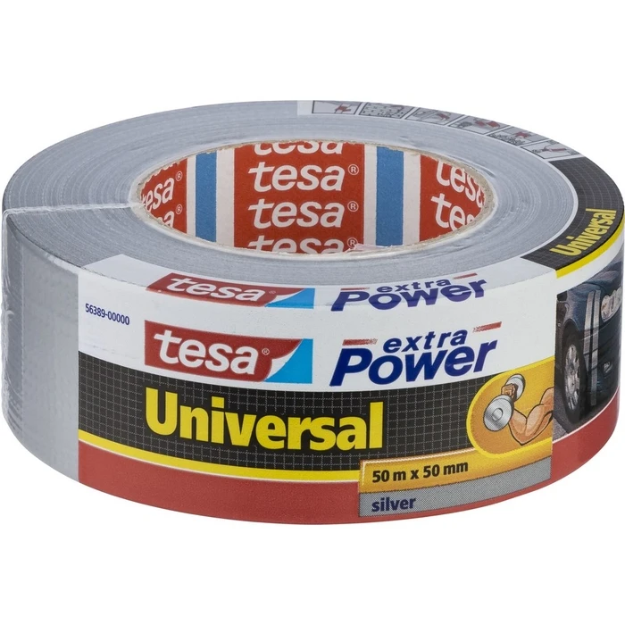 Αυτοκόλλητη Υφασμάτινη Ταινία Tesa Duct 50m x 50mm extra Power silver 56389