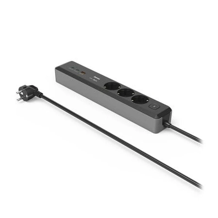 Πολύπριζο με USB Hama 3 nests SCHUKO, 1,4M, 2 USB-C, 1 USB-A, Power Delivery, 100W
