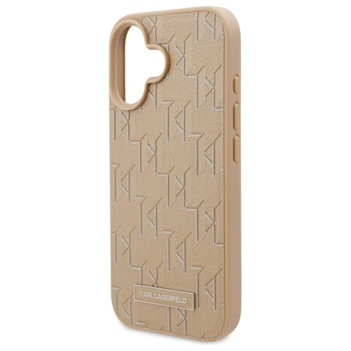 Karl Lagerfeld KLHMP16SPKHPORPE Apple iPhone 16 hardcase Hot Stamp Magsafe beige