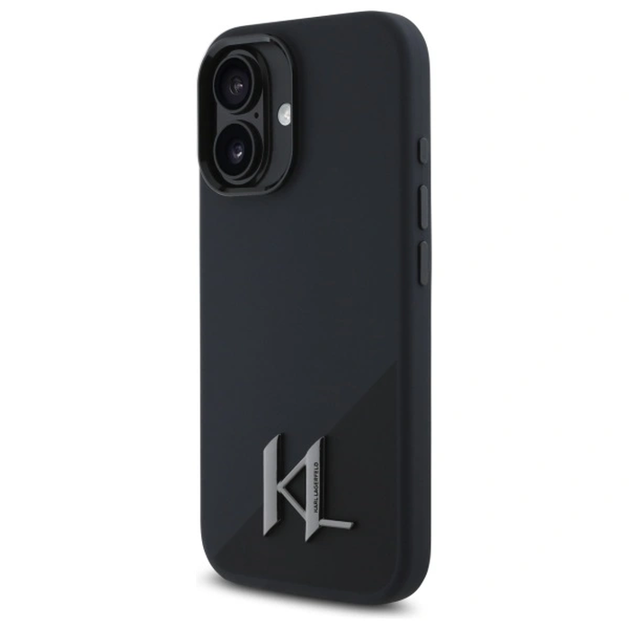 Karl Lagerfeld KLHMP16SSCMKMPCK Apple iPhone 16 hardcase Silicone Shadow Metal Initial MagSafe black