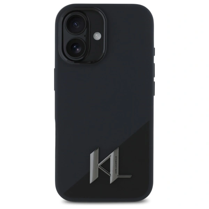 Karl Lagerfeld KLHMP16SSCMKMPCK Apple iPhone 16 hardcase Silicone Shadow Metal Initial MagSafe black