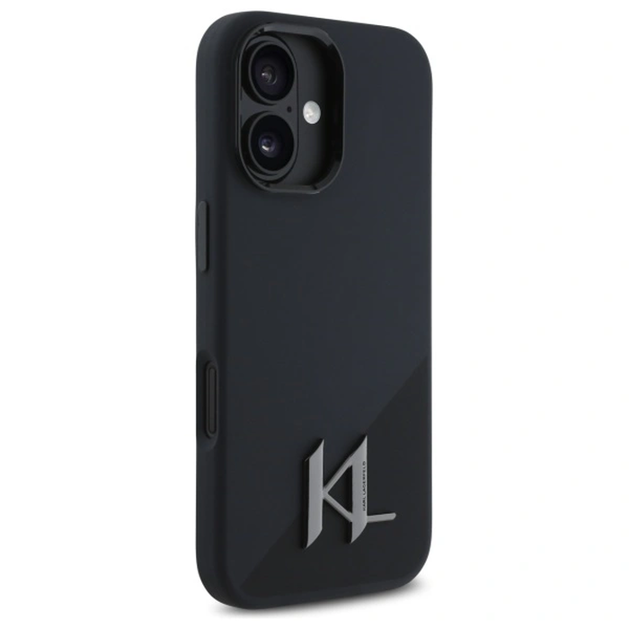 Karl Lagerfeld KLHMP16SSCMKMPCK Apple iPhone 16 hardcase Silicone Shadow Metal Initial MagSafe black