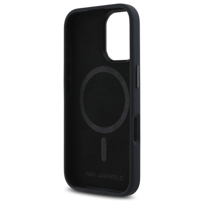 Karl Lagerfeld KLHMP16SSCMKMPCK Apple iPhone 16 hardcase Silicone Shadow Metal Initial MagSafe black