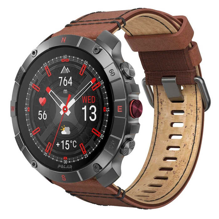 Smartwatch Polar Grit X2 Pro Titanium Brown leather M/L
